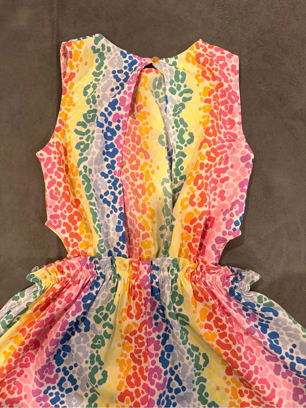 next Rainbow Leopard-Print Sleeveless Romper - Multicolor - Picture 3 of 5